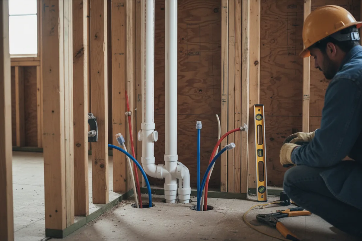 Drain and supply rough-in during Toilet Repair and Installation in Camp Dennison